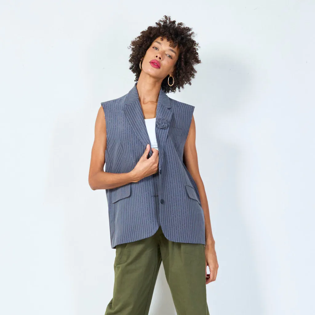 Pinstripe vest with tailored fit wholesale