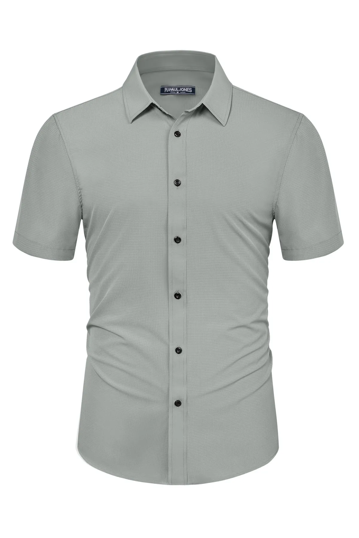 PJ Paul Jones Men Stylish Basic Shirt Short Sleeve Classic Collar Button-up Shirt Tops