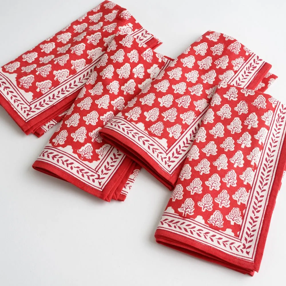 Pom Buti Red Napkin | Set of 4