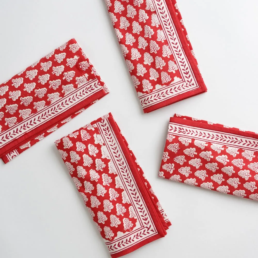 Pom Buti Red Napkin | Set of 4