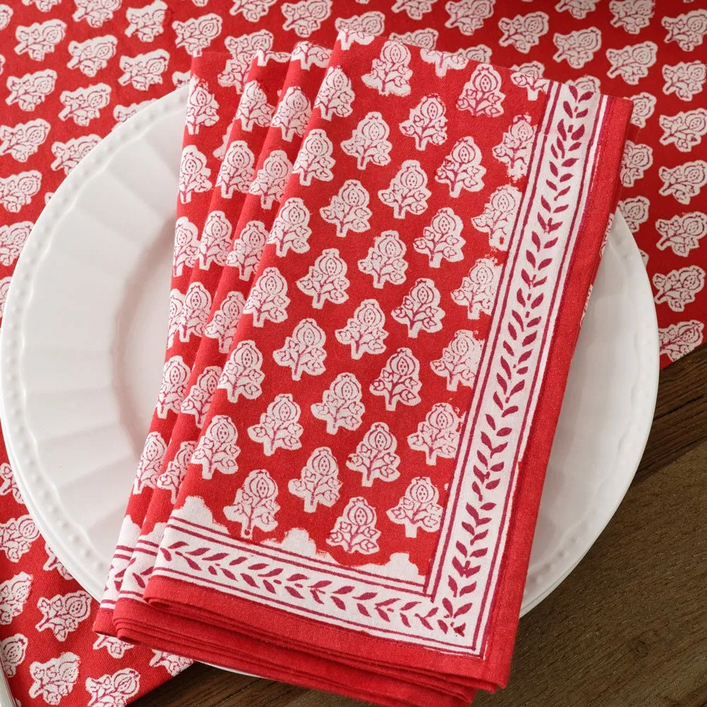 Pom Buti Red Napkin | Set of 4