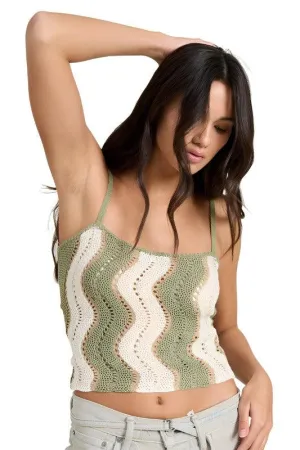 Printed Crochet Top