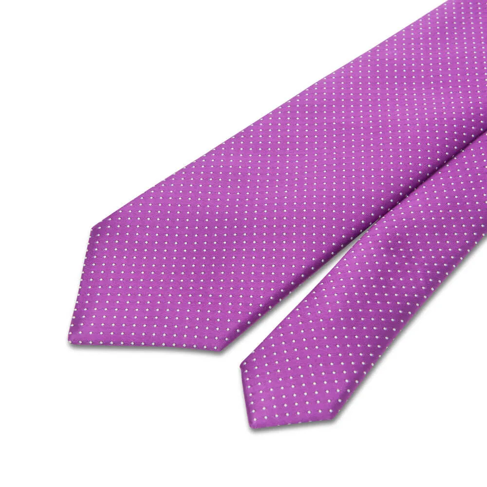 Purple Dot Motif Woven Silk Tie