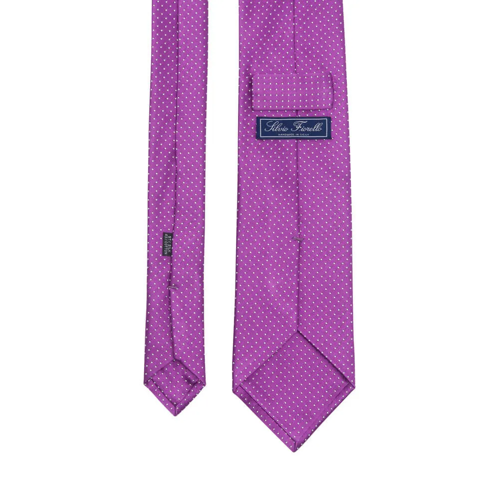 Purple Dot Motif Woven Silk Tie