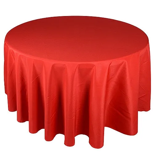 Red - 132 Inch Polyester Round Tablecloths