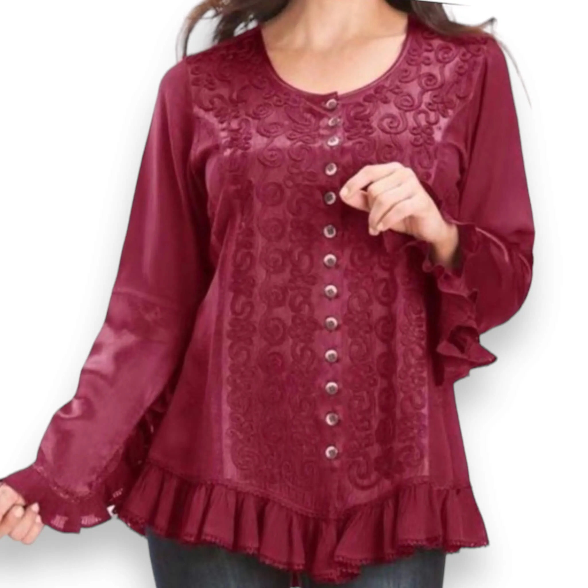 Regal Burgundy Chemise Blouse