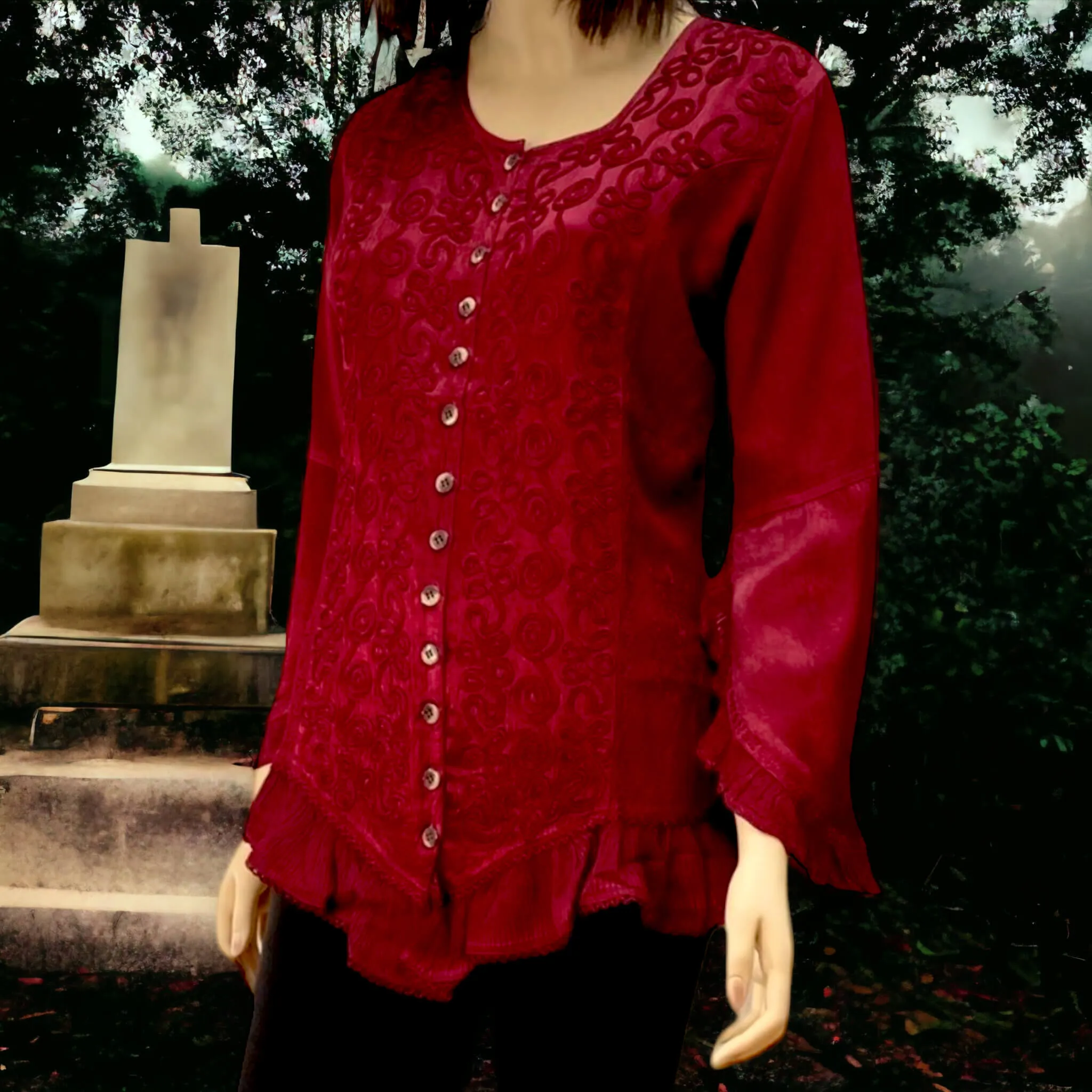 Regal Burgundy Chemise Blouse