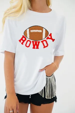 ROWDY FOOTBALL WHITE TEE