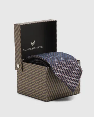 Silk Brown Printed Tie - Twice