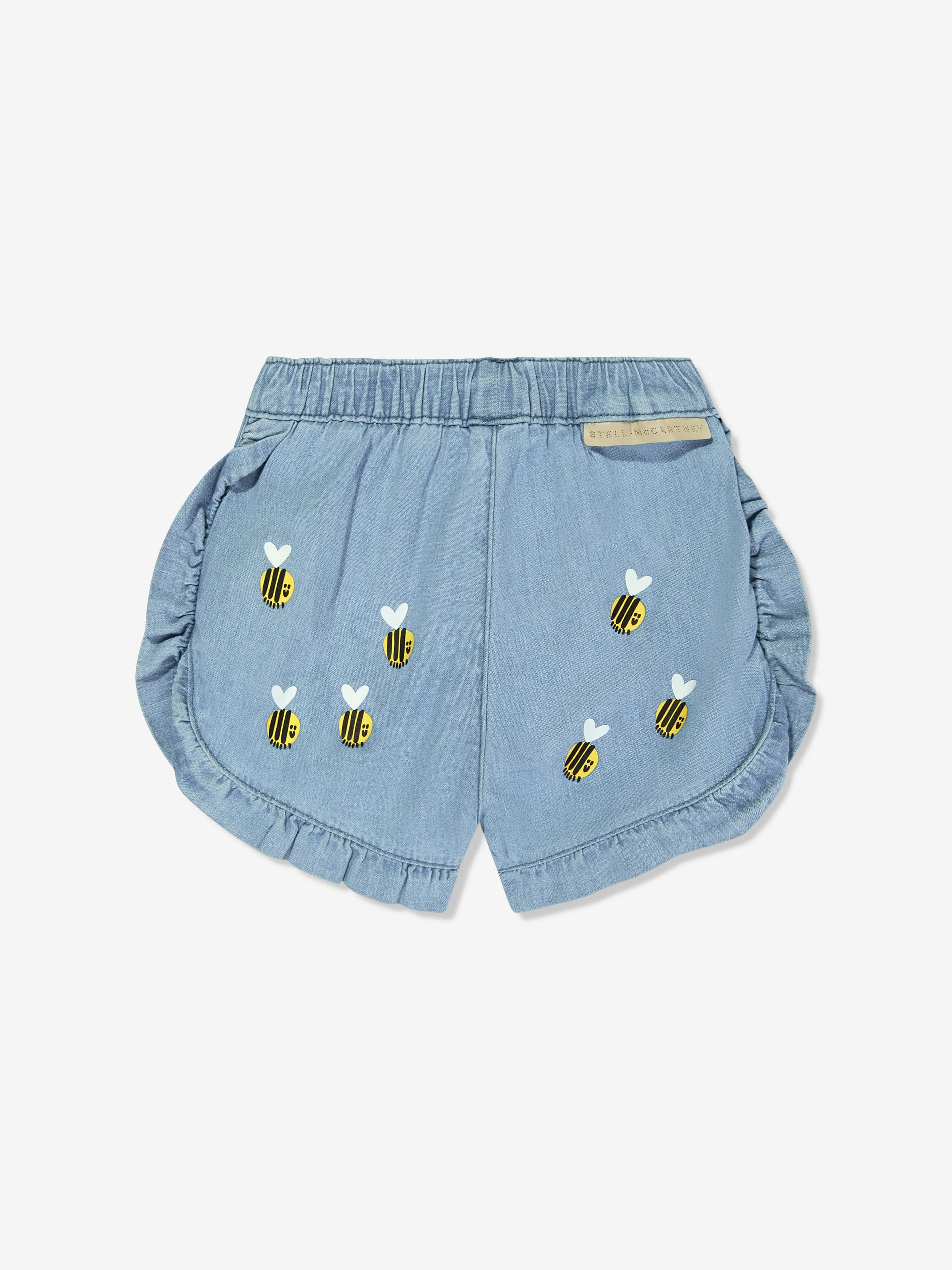 Stella McCartney Baby Girls Denim Bee Shorts in Blue