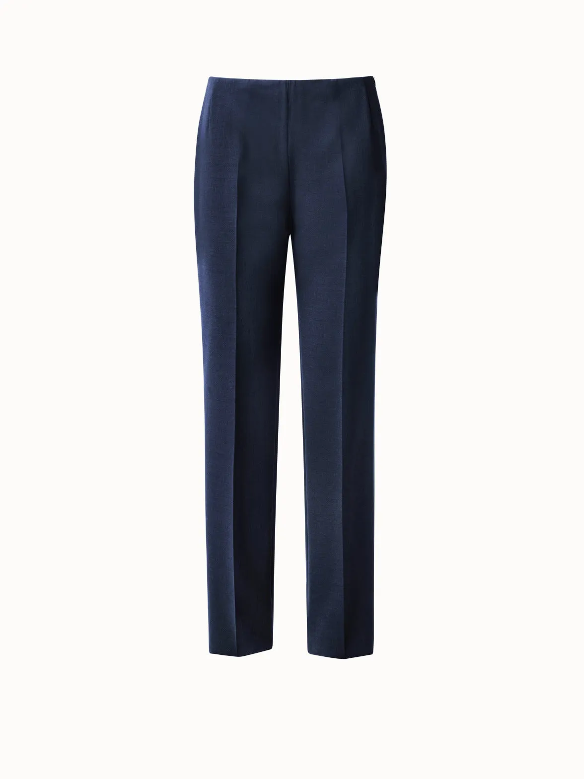 Straight Leg Pants in Wool Double-Face