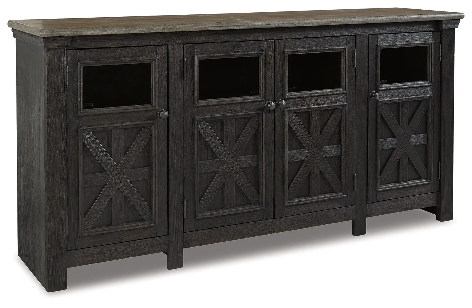 Tyler - Black / Gray - Extra Large TV Stand