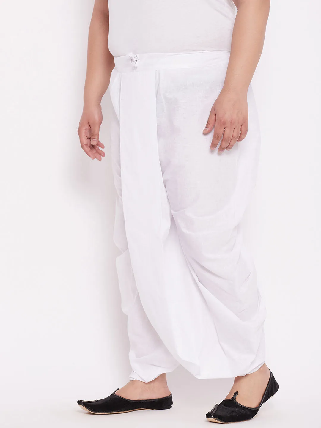 Vastramay Men's White Cotton Traditional Dhoti