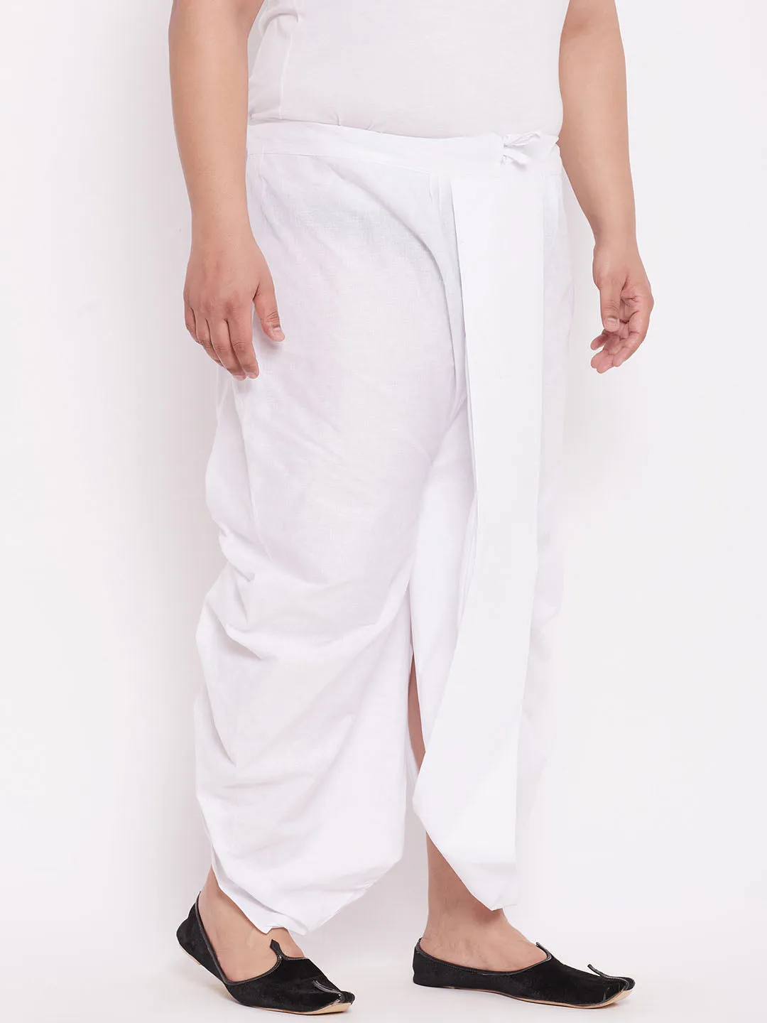 Vastramay Men's White Cotton Traditional Dhoti