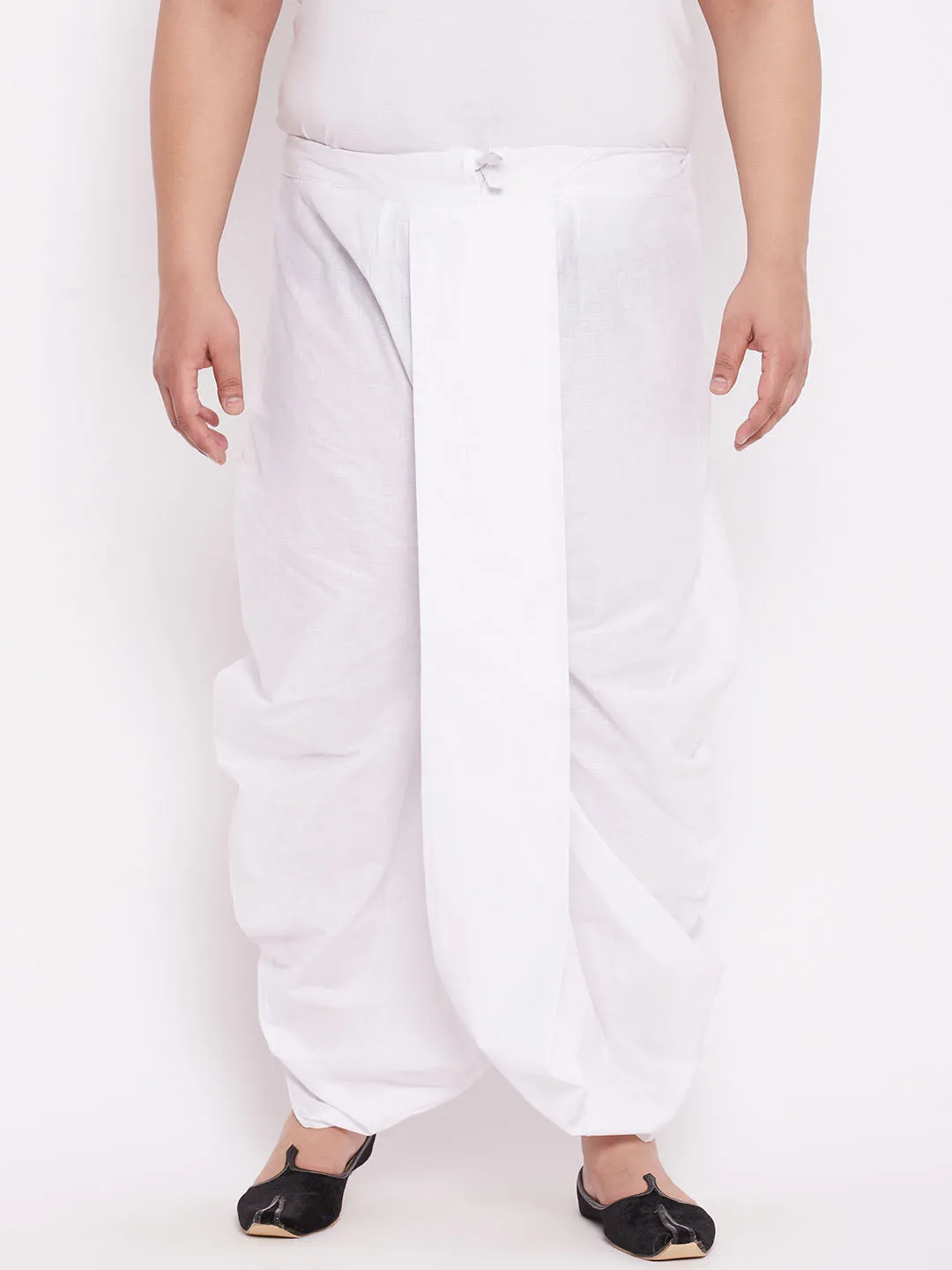 Vastramay Men's White Cotton Traditional Dhoti