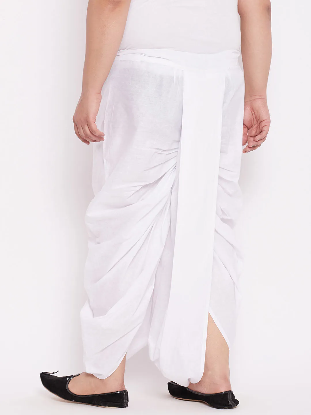 Vastramay Men's White Cotton Traditional Dhoti