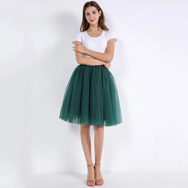 VenusFox Lolita 5 Layers Tulle Bridesmaids Midi Skirt