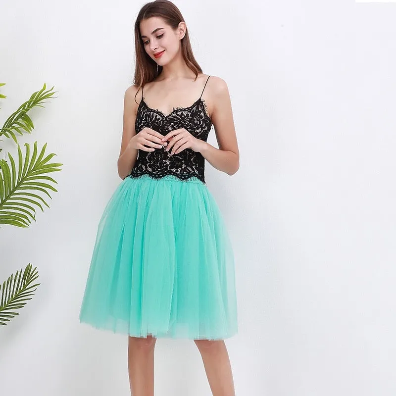 VenusFox Lolita 5 Layers Tulle Bridesmaids Midi Skirt