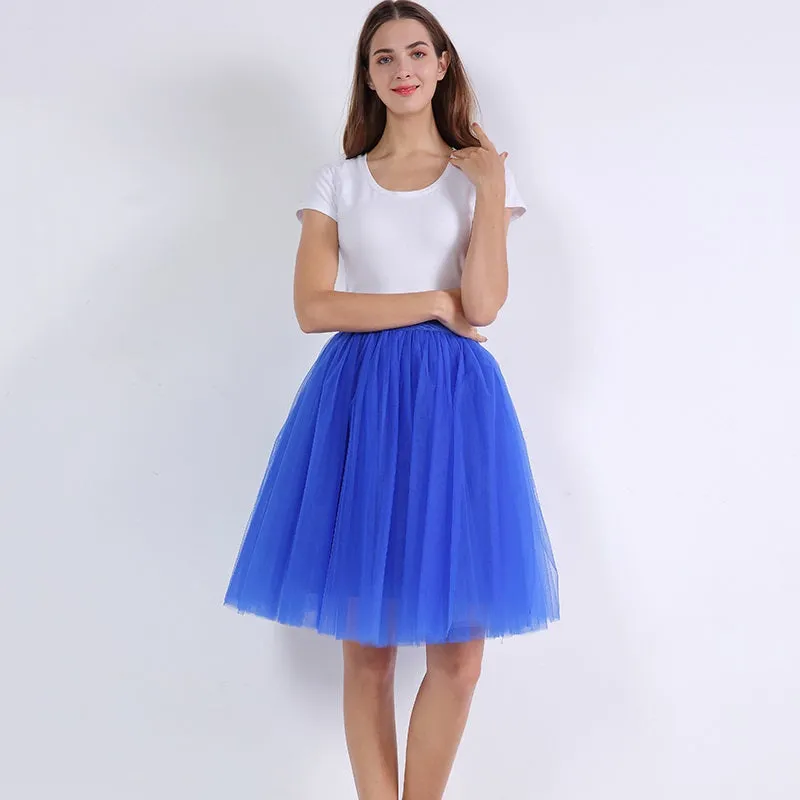 VenusFox Lolita 5 Layers Tulle Bridesmaids Midi Skirt