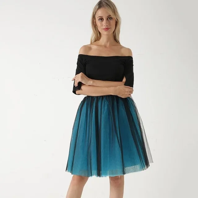 VenusFox Lolita 5 Layers Tulle Bridesmaids Midi Skirt