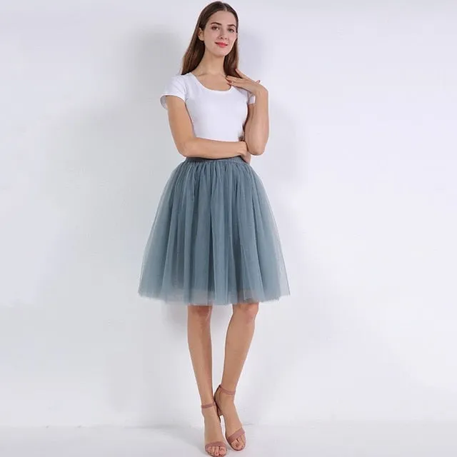 VenusFox Lolita 5 Layers Tulle Bridesmaids Midi Skirt