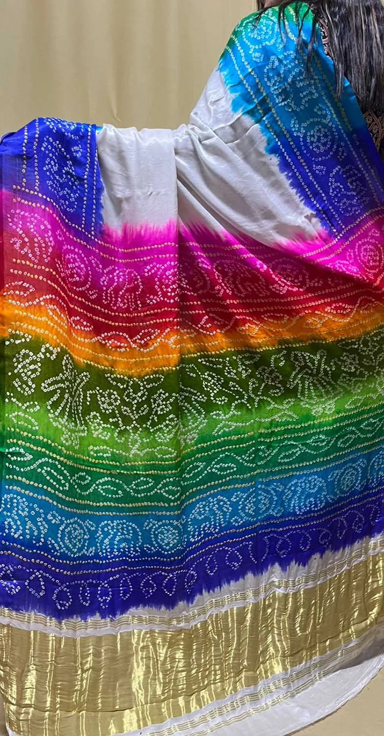 Vibrant Multicolor Bandhani Gajji Silk Saree Collection