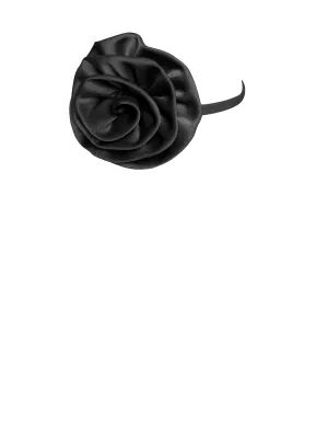 Vida Black Satin Charming Rose Flower Choker