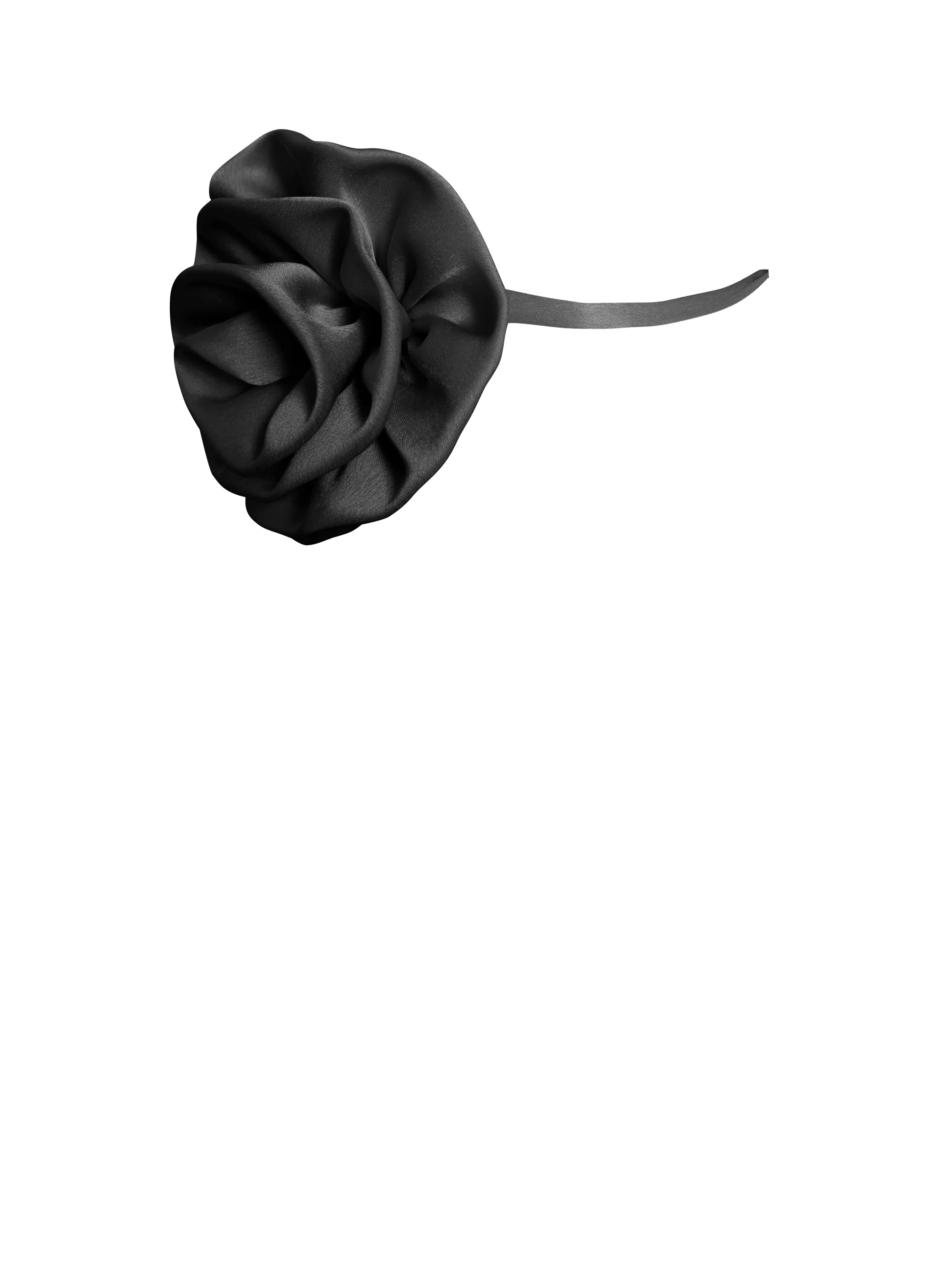 Vida Black Satin Charming Rose Flower Choker