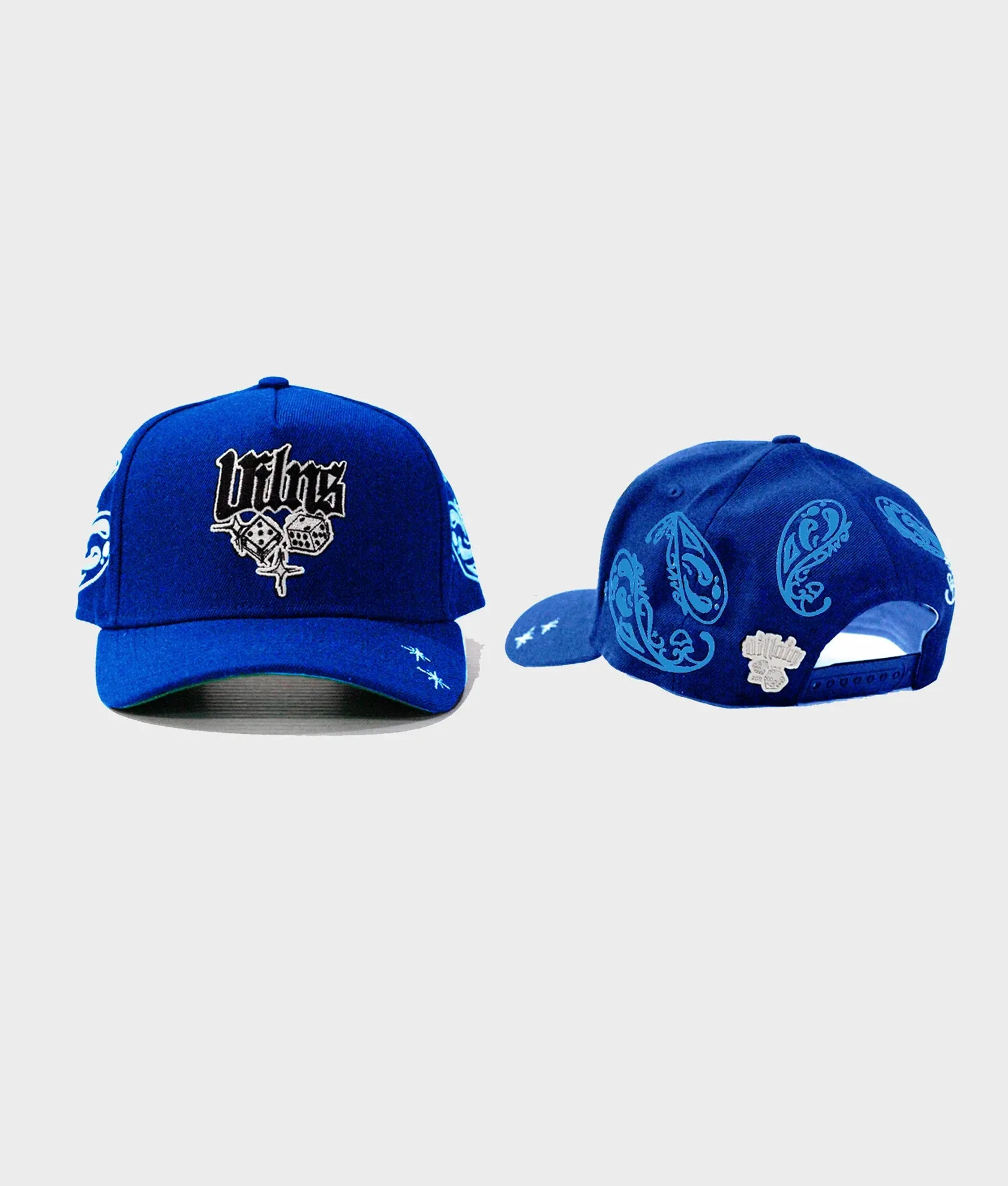 VILLAIN ATTIRE DICE PAISLEY HAT BLUE