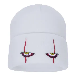 White Red Eye Embroidered Knitted Beanies