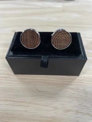 Wooden Swirl Cufflinks