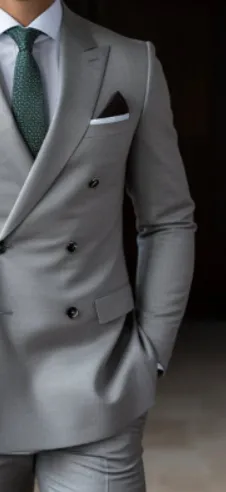 Worsted Grey Double Breasted Suit