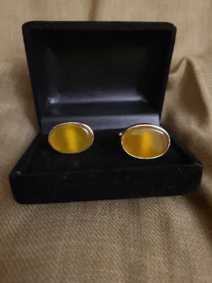 Yellow Agate Cufflinks